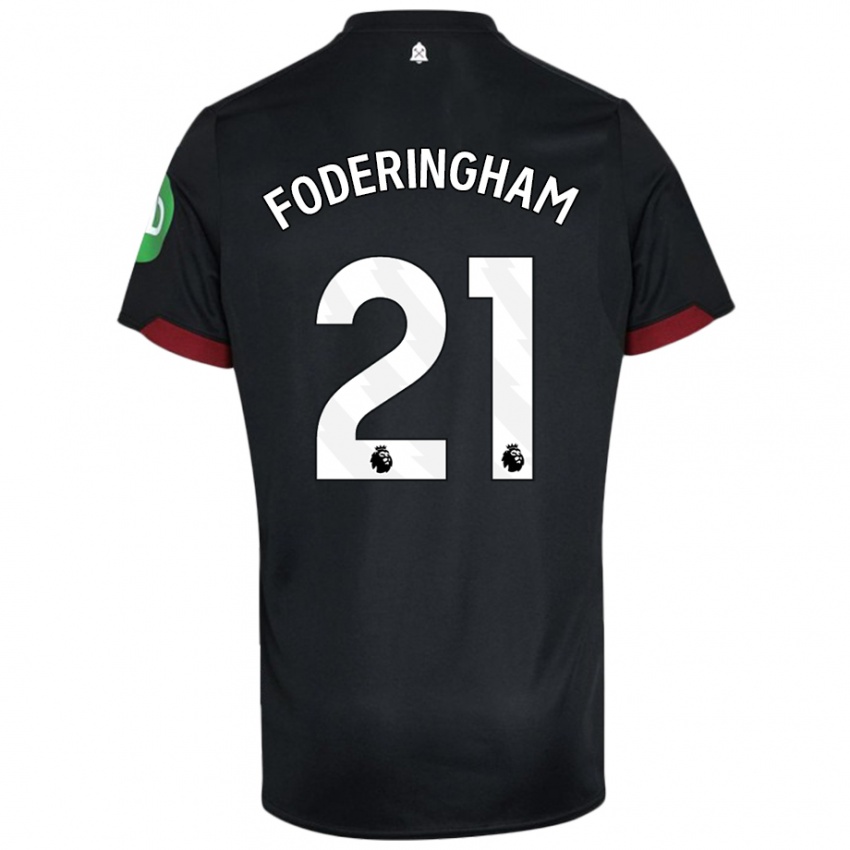 Kinderen Wes Foderingham #21 Zwart Wit Uitshirt Uittenue 2024/25 T-Shirt België