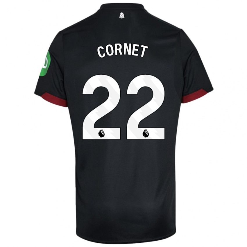 Enfant Maillot Maxwel Cornet #22 Noir Blanc Tenues Extérieur 2024/25 T-Shirt Belgique