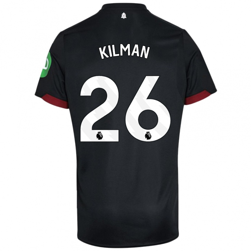 Kinder Max Kilman #26 Schwarz Weiß Auswärtstrikot Trikot 2024/25 T-Shirt Belgien