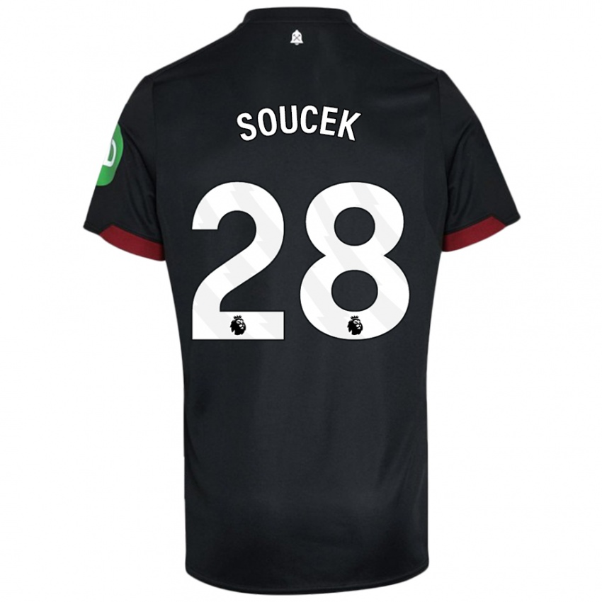 Kinderen Tomas Soucek #28 Zwart Wit Uitshirt Uittenue 2024/25 T-Shirt België