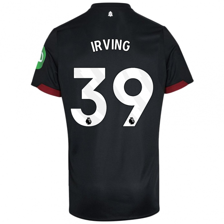 Kinderen Andy Irving #39 Zwart Wit Uitshirt Uittenue 2024/25 T-Shirt België