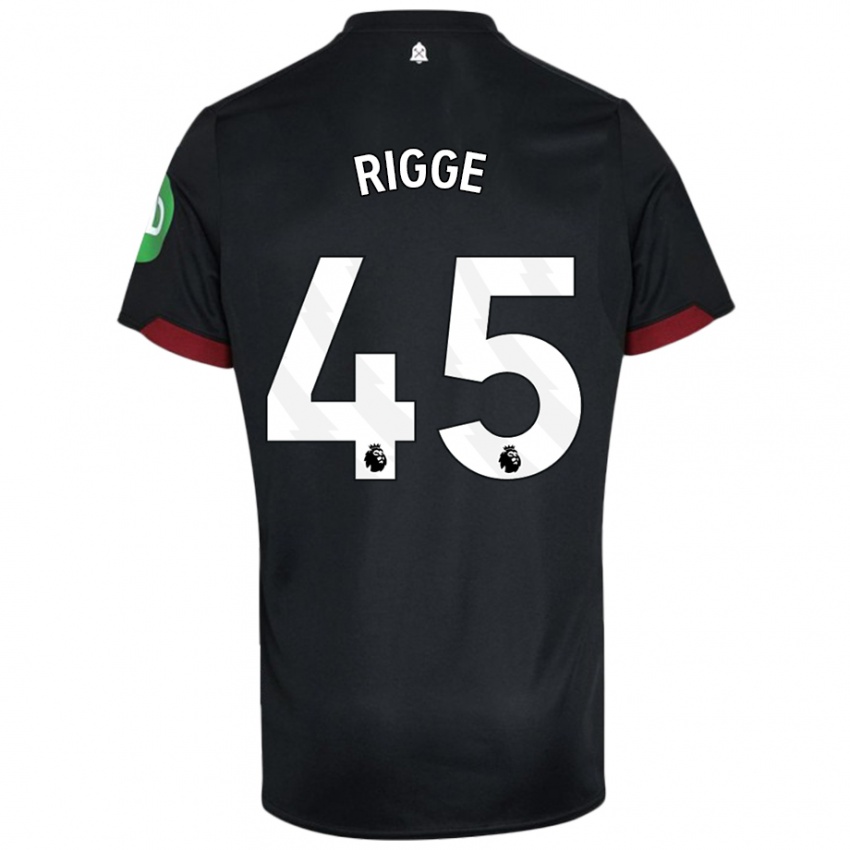 Kinderen Daniel Rigge #45 Zwart Wit Uitshirt Uittenue 2024/25 T-Shirt België