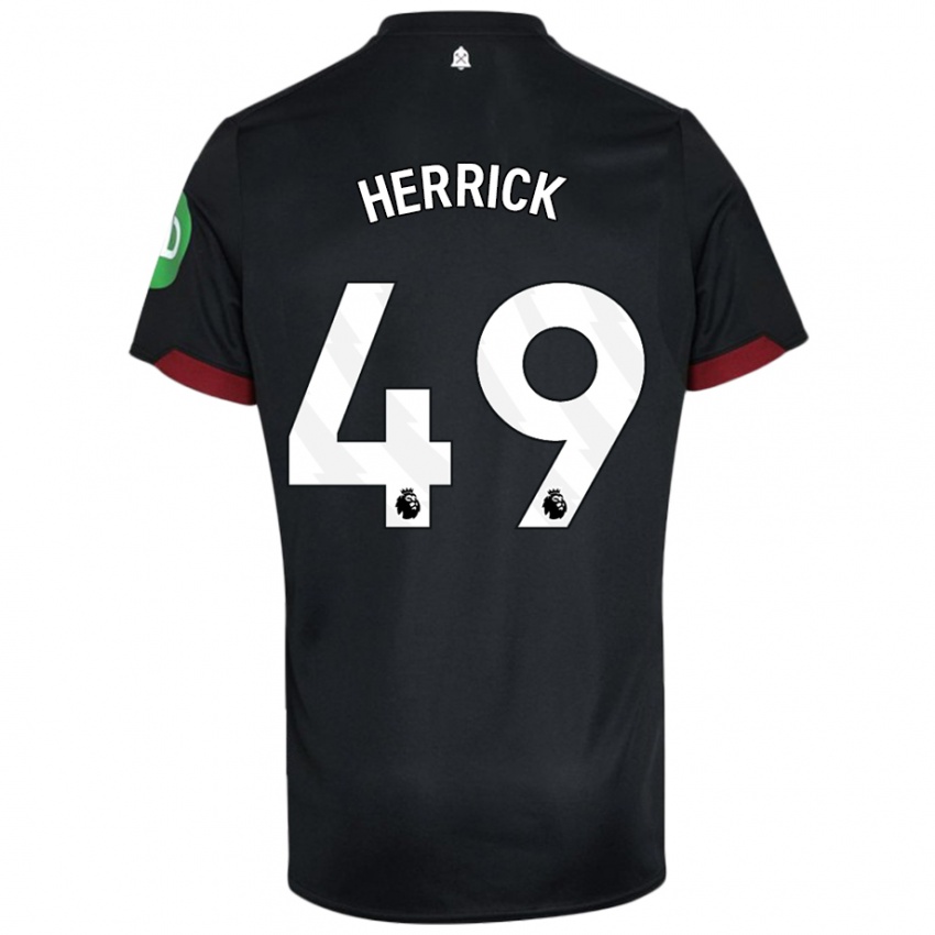 Kinderen Finlay Herrick #49 Zwart Wit Uitshirt Uittenue 2024/25 T-Shirt België