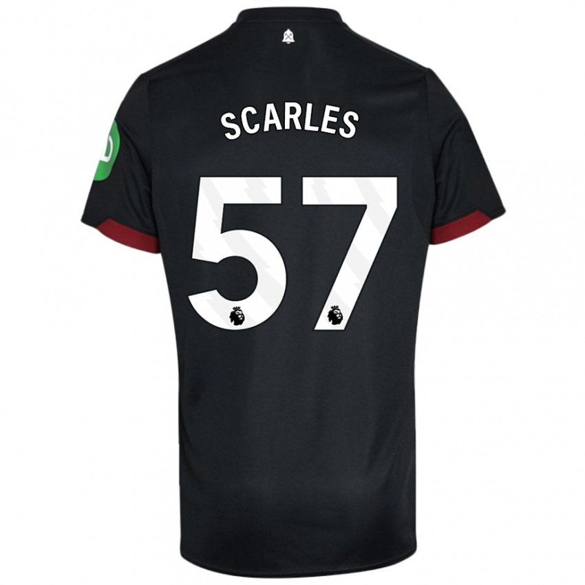 Kinderen Oliver Scarles #57 Zwart Wit Uitshirt Uittenue 2024/25 T-Shirt België