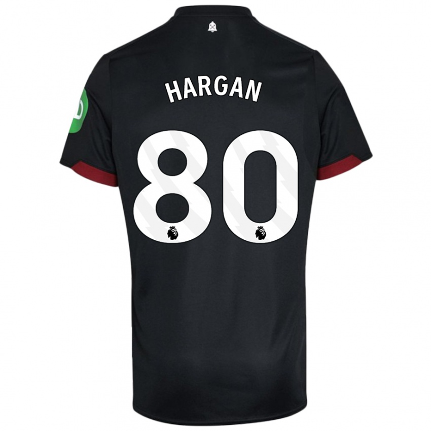 Kinderen Riley Hargan #80 Zwart Wit Uitshirt Uittenue 2024/25 T-Shirt België