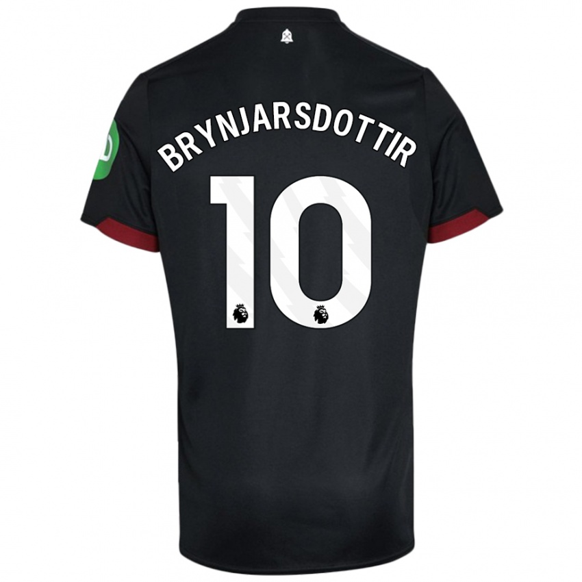 Kinder Dagný Brynjarsdóttir #10 Schwarz Weiß Auswärtstrikot Trikot 2024/25 T-Shirt Belgien