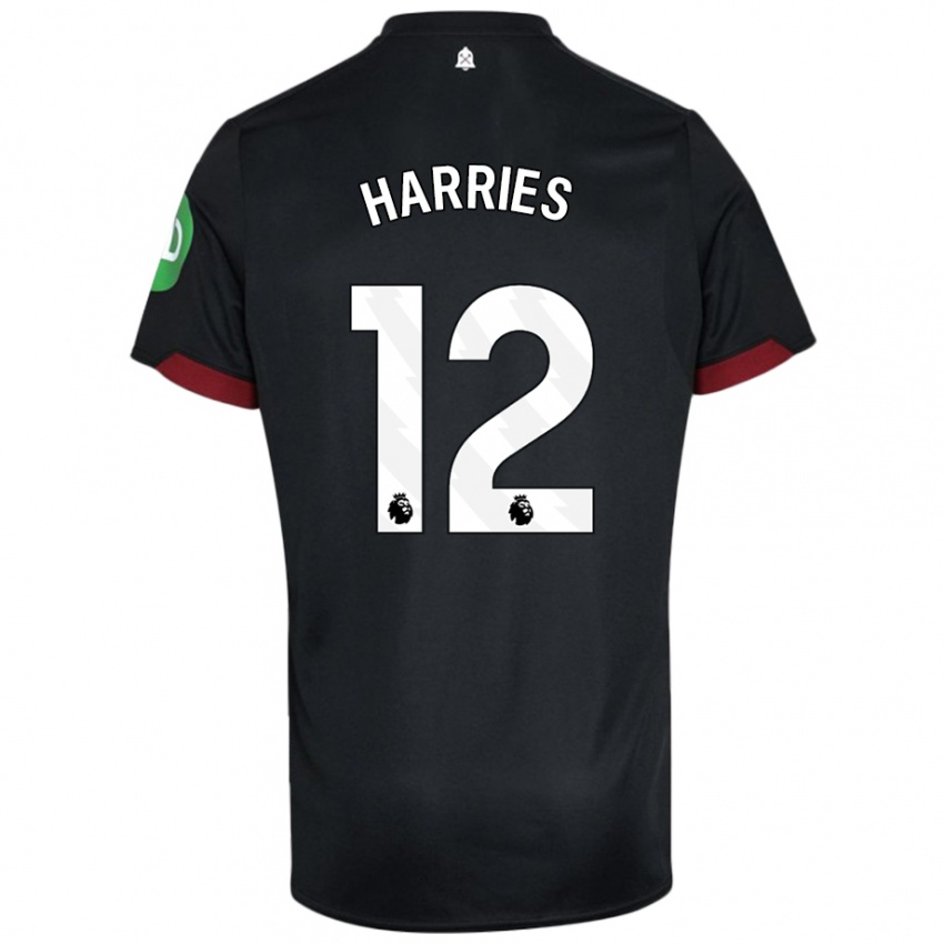 Kinderen Emma Harries #12 Zwart Wit Uitshirt Uittenue 2024/25 T-Shirt België