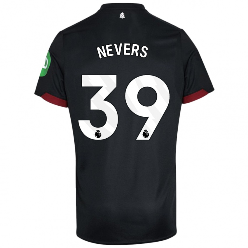 Kinderen Thierry Nevers #39 Zwart Wit Uitshirt Uittenue 2024/25 T-Shirt België