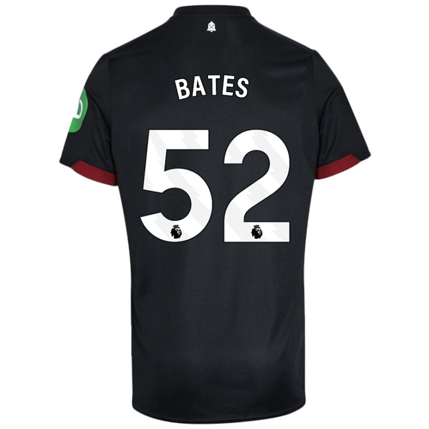 Kinder Billy Bates #52 Schwarz Weiß Auswärtstrikot Trikot 2024/25 T-Shirt Belgien