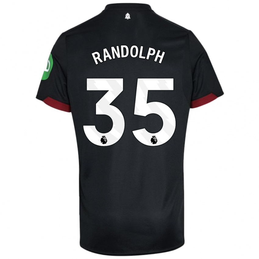 Enfant Maillot Darren Randolph #35 Noir Blanc Tenues Extérieur 2024/25 T-Shirt Belgique