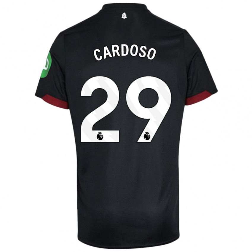 Kinderen Goncalo Cardoso #29 Zwart Wit Uitshirt Uittenue 2024/25 T-Shirt België