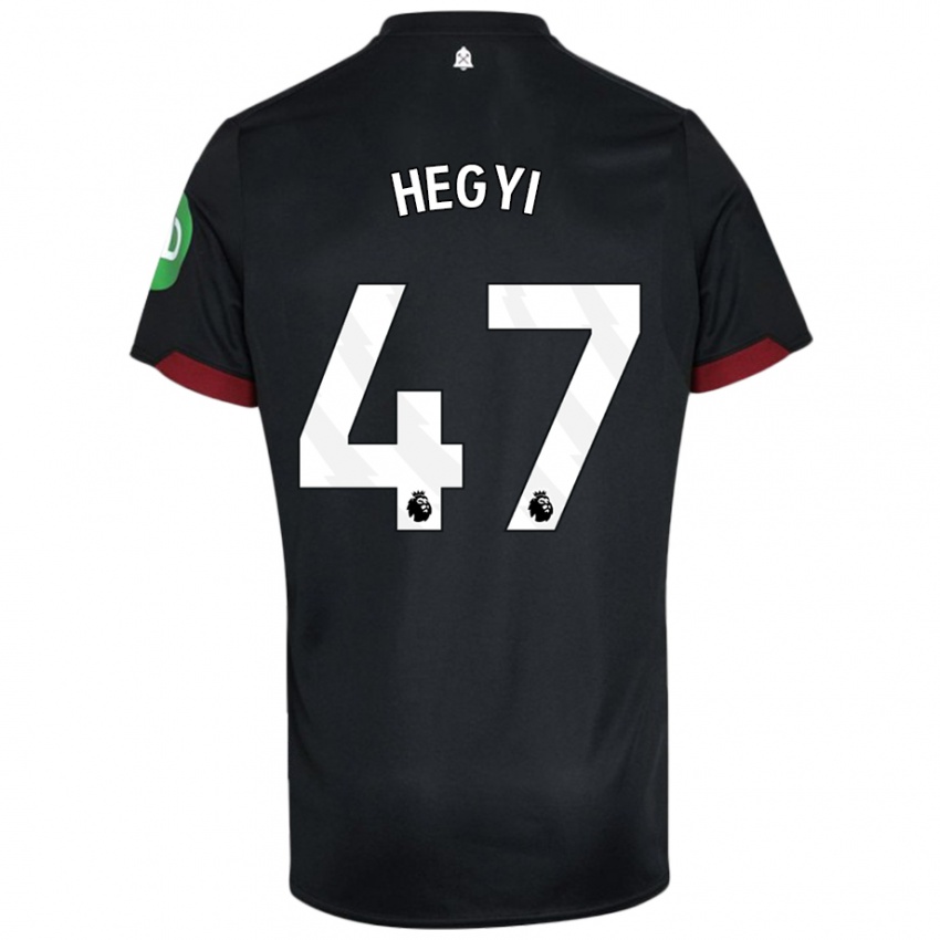 Enfant Maillot Krisztian Hegyi #47 Noir Blanc Tenues Extérieur 2024/25 T-Shirt Belgique