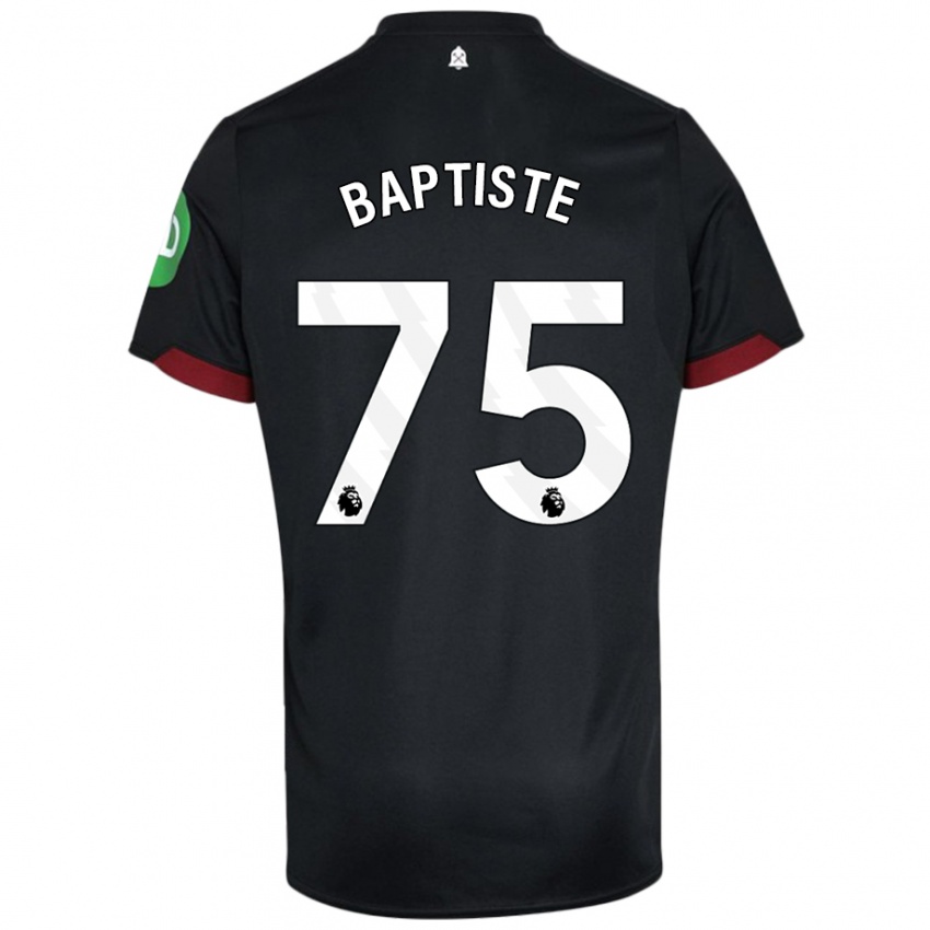 Kinderen Jamal Baptiste #75 Zwart Wit Uitshirt Uittenue 2024/25 T-Shirt België