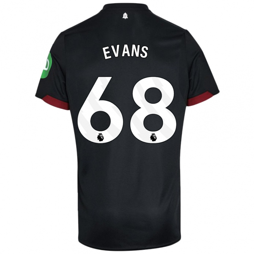 Enfant Maillot Isaac Evans #68 Noir Blanc Tenues Extérieur 2024/25 T-Shirt Belgique