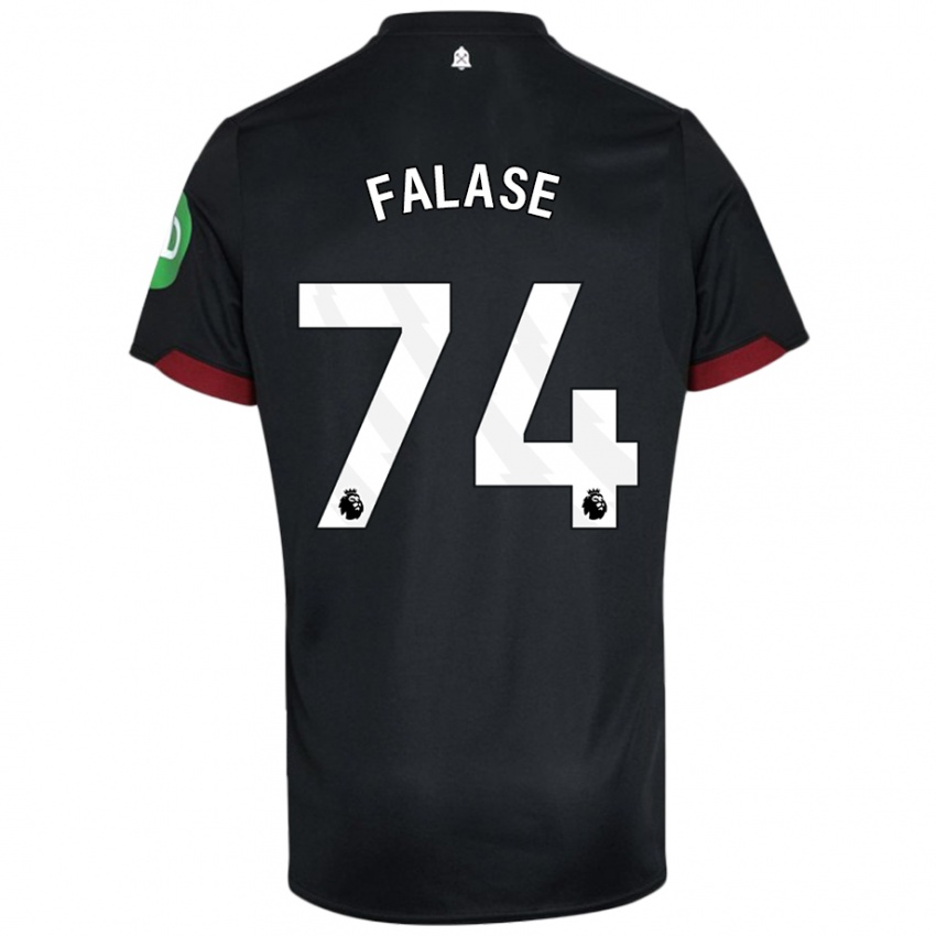 Kinder Asher Falase #74 Schwarz Weiß Auswärtstrikot Trikot 2024/25 T-Shirt Belgien