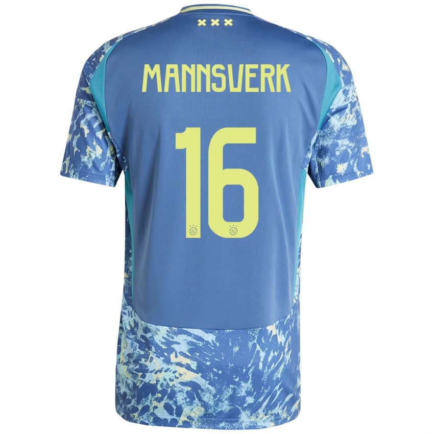 Kinder Sivert Mannsverk #16 Grau Blau Gelb Auswärtstrikot Trikot 2024/25 T-Shirt Belgien