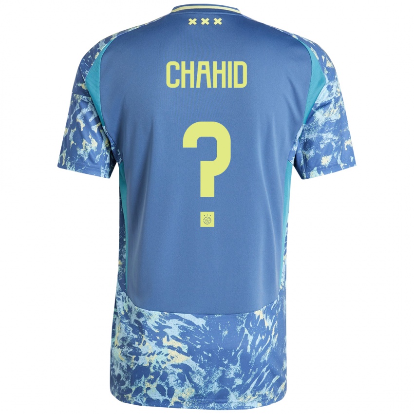 Kinder Rida Chahid #0 Grau Blau Gelb Auswärtstrikot Trikot 2024/25 T-Shirt Belgien