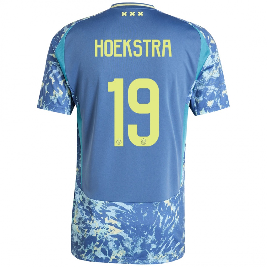 Kinder Tiny Hoekstra #19 Grau Blau Gelb Auswärtstrikot Trikot 2024/25 T-Shirt Belgien