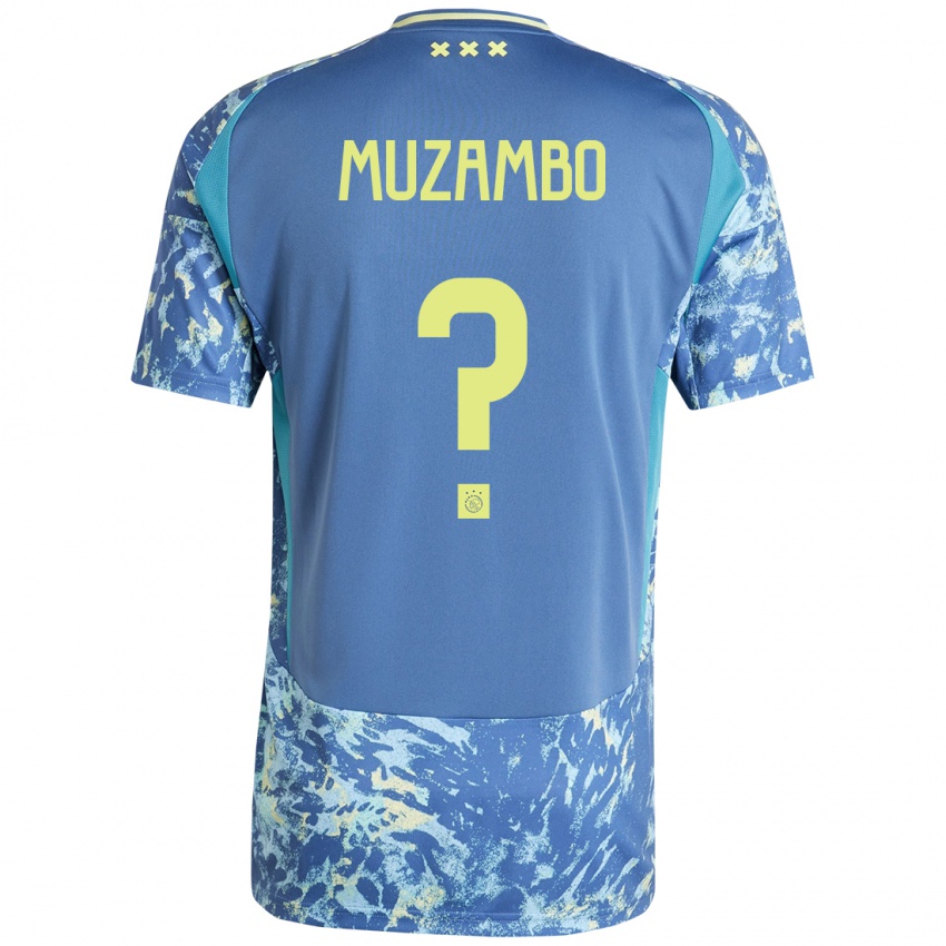 Kinder Stanis Idumbo Muzambo #0 Grau Blau Gelb Auswärtstrikot Trikot 2024/25 T-Shirt Belgien