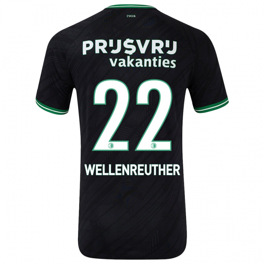 Kinderen Timon Wellenreuther #22 Zwart Groen Uitshirt Uittenue 2024/25 T-Shirt België