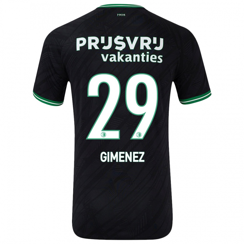 Kinderen Santiago Gimenez #29 Zwart Groen Uitshirt Uittenue 2024/25 T-Shirt België