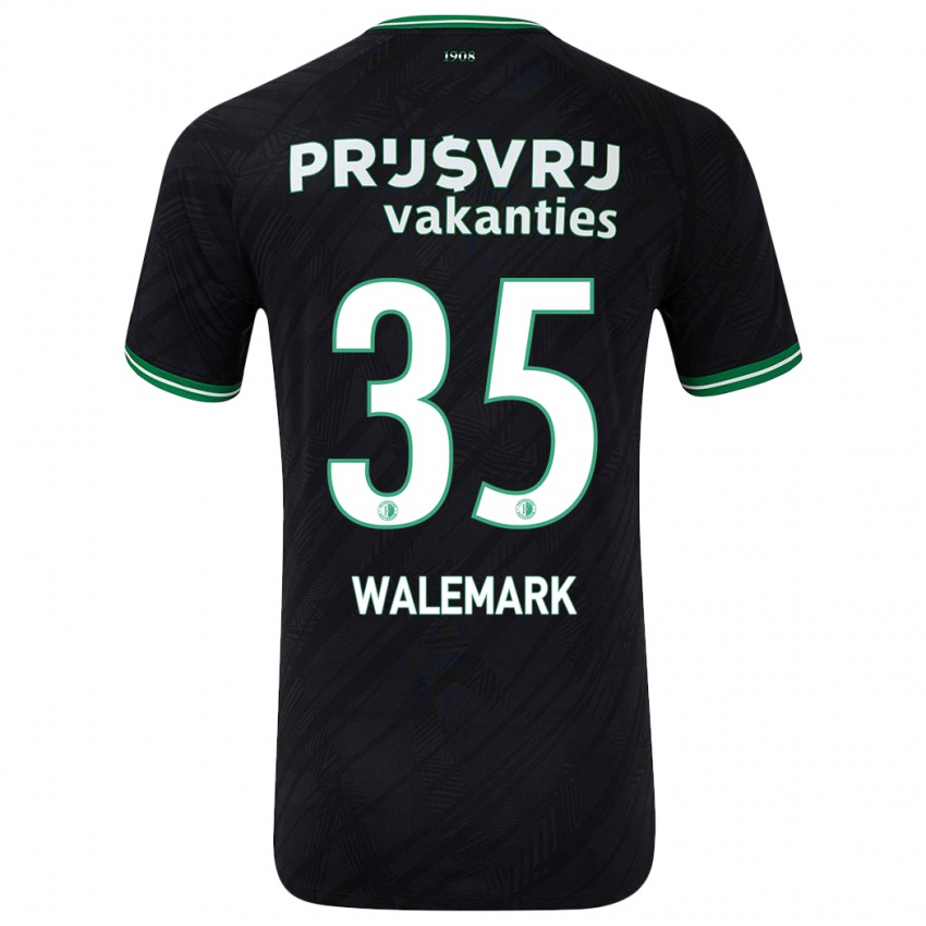 Kinderen Patrik Walemark #35 Zwart Groen Uitshirt Uittenue 2024/25 T-Shirt België