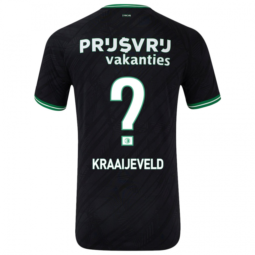 Kinderen Thijs Kraaijeveld #0 Zwart Groen Uitshirt Uittenue 2024/25 T-Shirt België