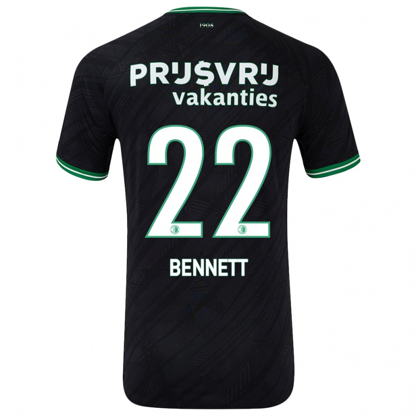 Kinderen Walter Bennett #22 Zwart Groen Uitshirt Uittenue 2024/25 T-Shirt België