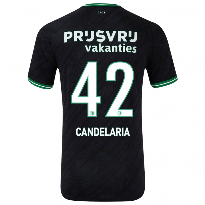 Kinderen Jayden Candelaria #42 Zwart Groen Uitshirt Uittenue 2024/25 T-Shirt België