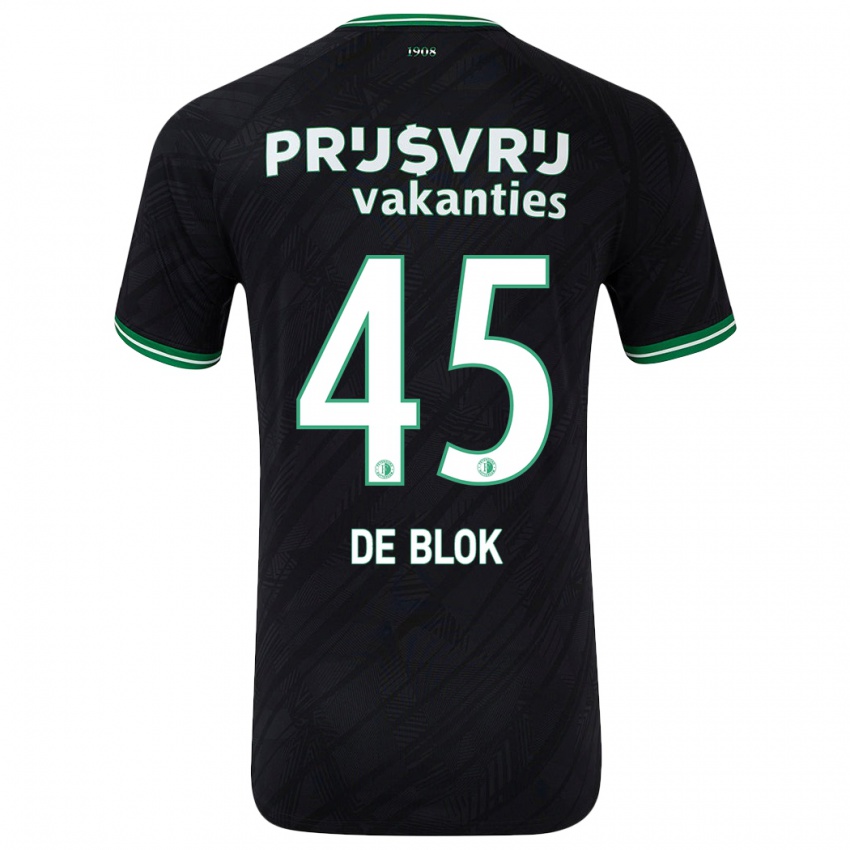 Kinderen Lars De Blok #45 Zwart Groen Uitshirt Uittenue 2024/25 T-Shirt België