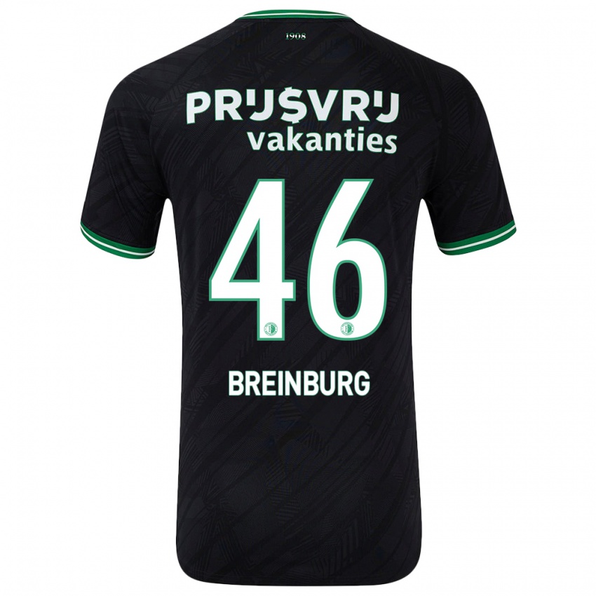 Kinderen Rainey Breinburg #46 Zwart Groen Uitshirt Uittenue 2024/25 T-Shirt België