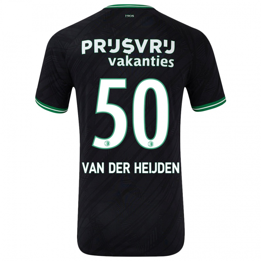 Kinderen Delano Van Der Heijden #50 Zwart Groen Uitshirt Uittenue 2024/25 T-Shirt België