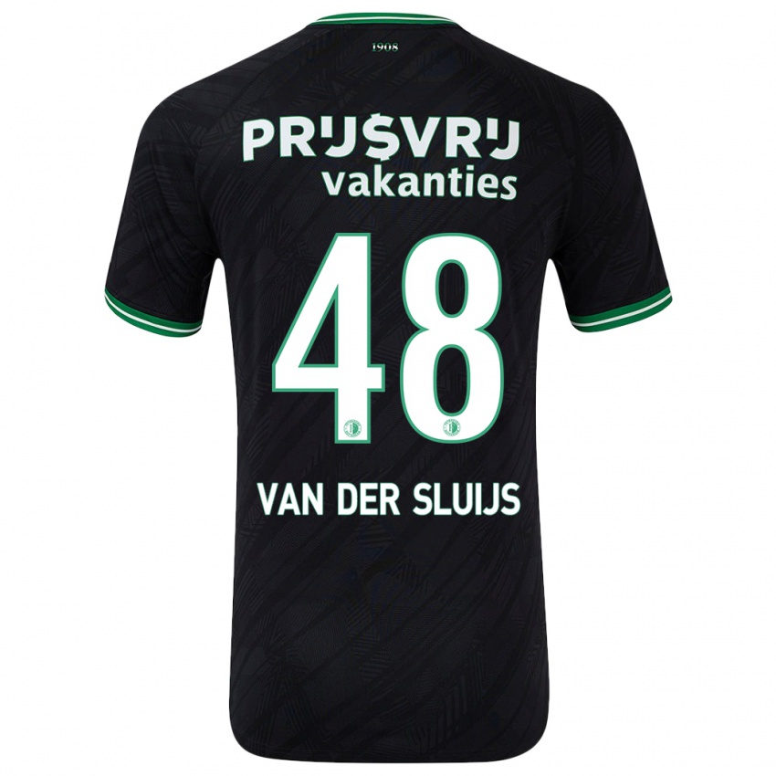 Kinderen Joep Van Der Sluijs #48 Zwart Groen Uitshirt Uittenue 2024/25 T-Shirt België