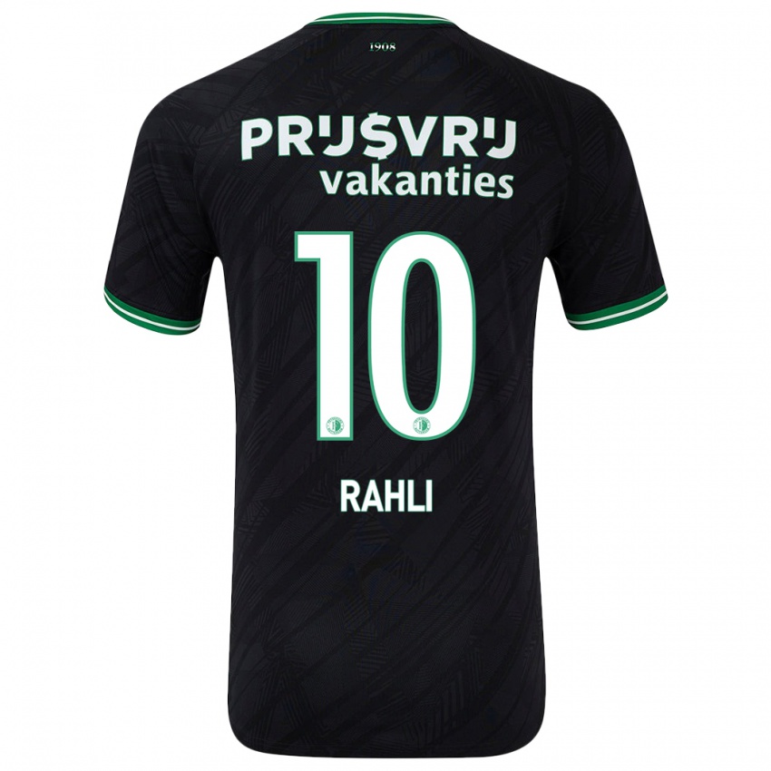 Kinderen Khalid Rahli #10 Zwart Groen Uitshirt Uittenue 2024/25 T-Shirt België