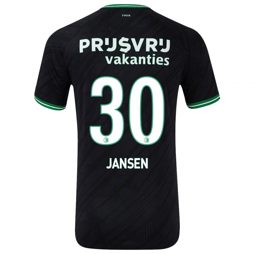 Kinderen Thijs Jansen #30 Zwart Groen Uitshirt Uittenue 2024/25 T-Shirt België