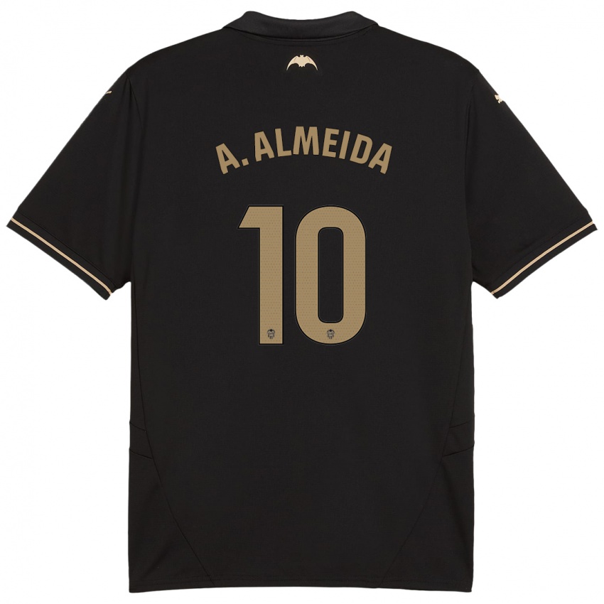 Enfant Maillot André Almeida #10 Noir Tenues Extérieur 2024/25 T-Shirt Belgique