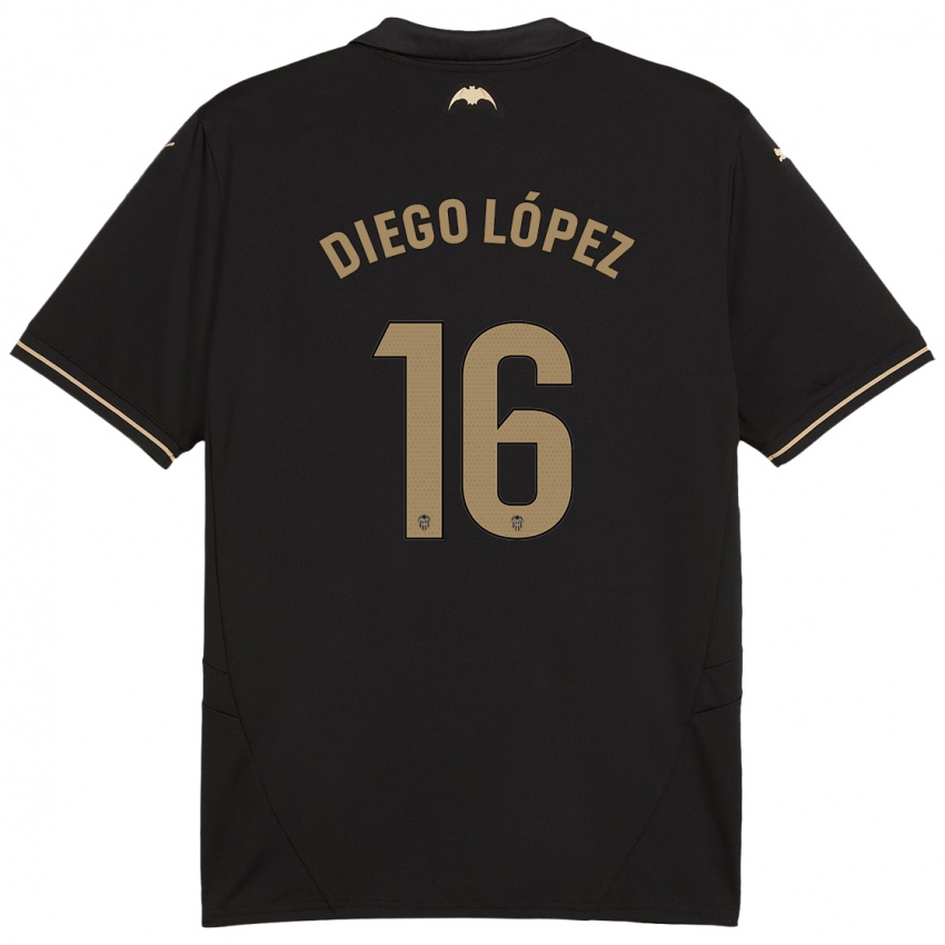 Enfant Maillot Diego Lopez #16 Noir Tenues Extérieur 2024/25 T-Shirt Belgique