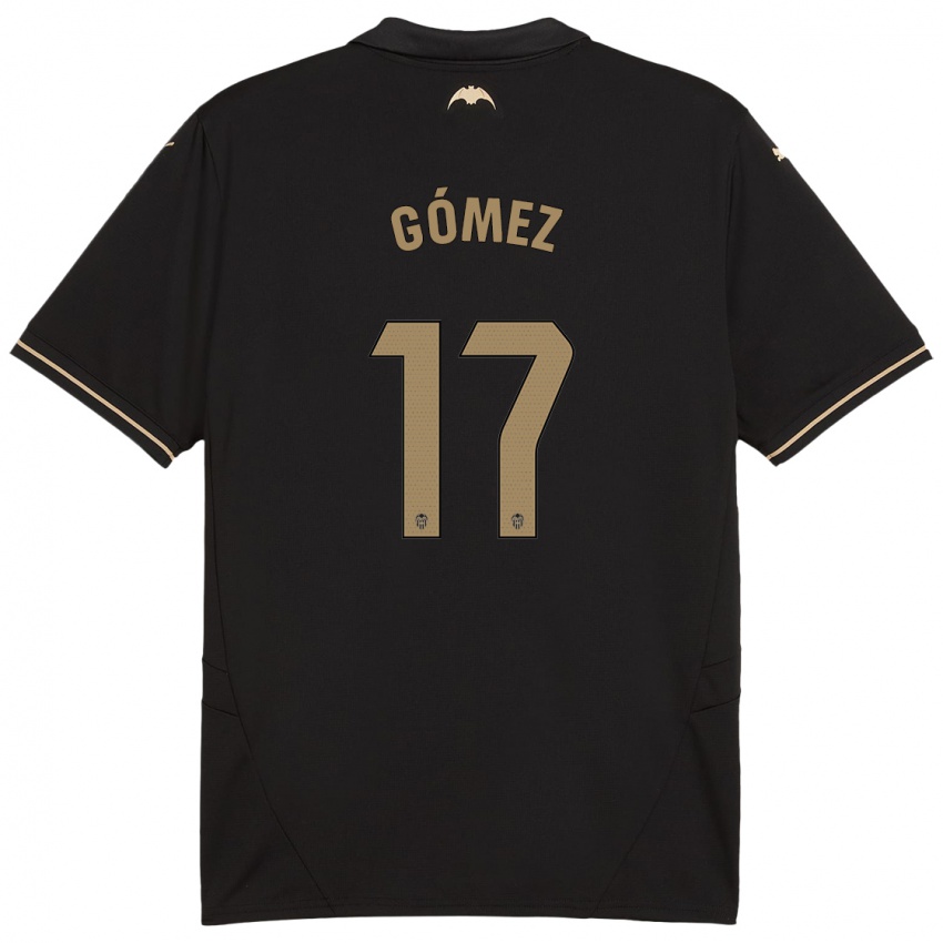 Enfant Maillot Dani Gómez #17 Noir Tenues Extérieur 2024/25 T-Shirt Belgique