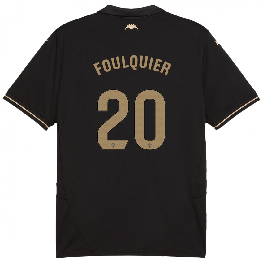 Enfant Maillot Dimitri Foulquier #20 Noir Tenues Extérieur 2024/25 T-Shirt Belgique