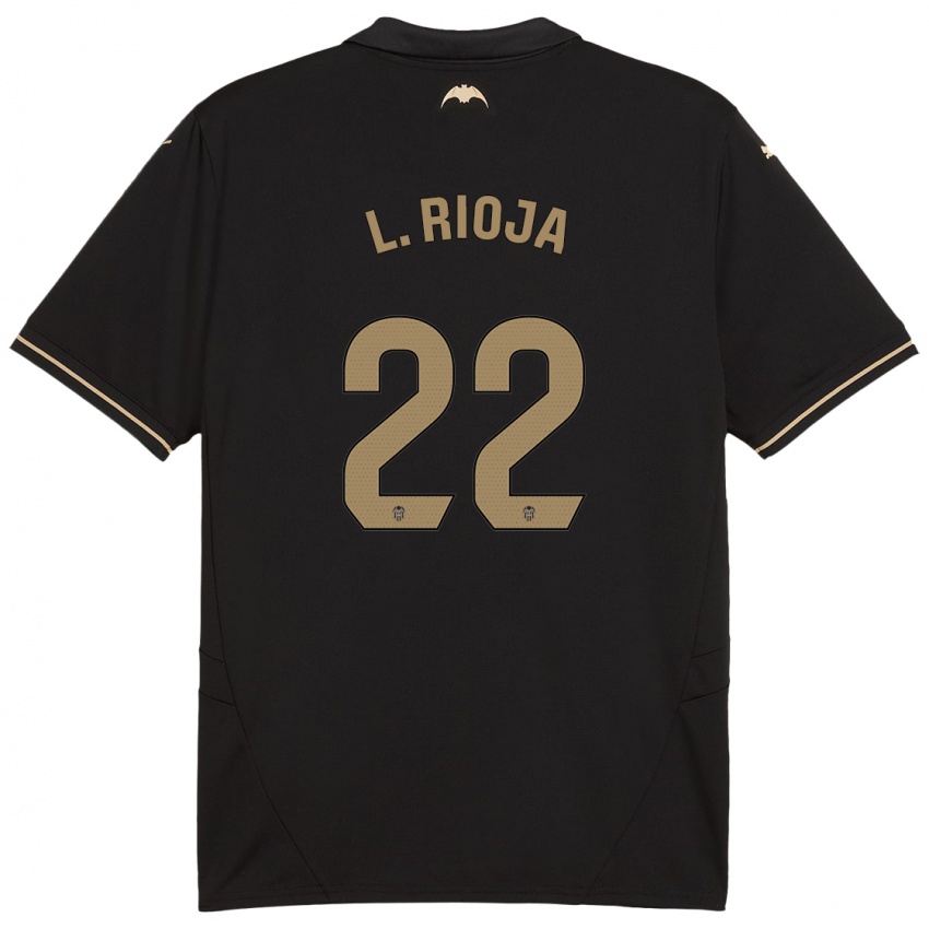 Enfant Maillot Luis Rioja #22 Noir Tenues Extérieur 2024/25 T-Shirt Belgique