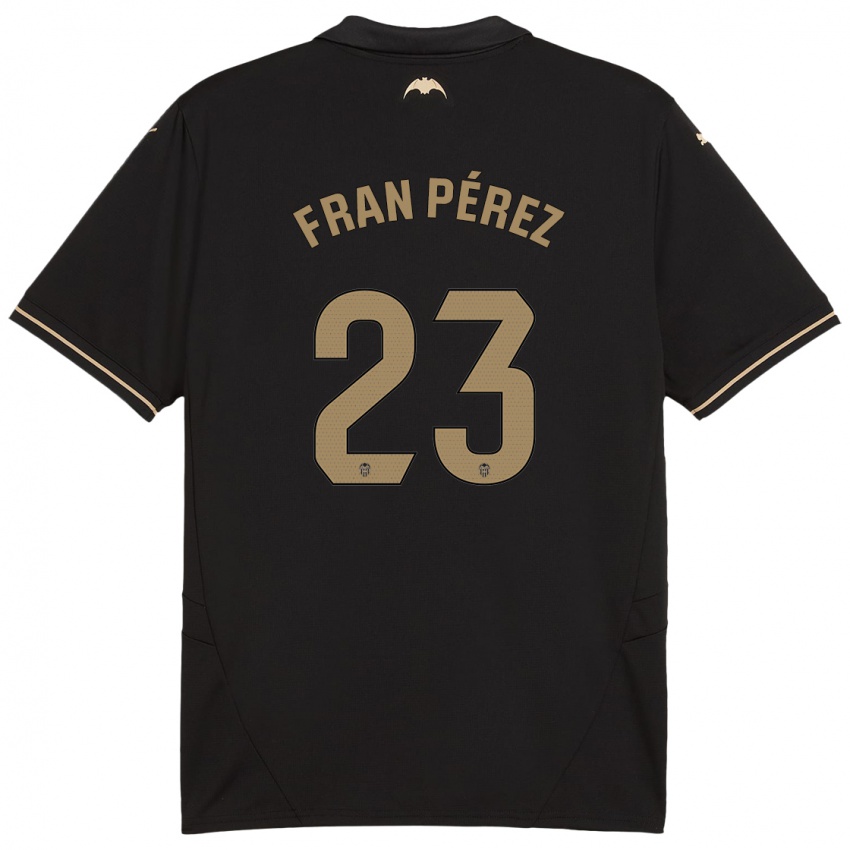 Enfant Maillot Fran Pérez #23 Noir Tenues Extérieur 2024/25 T-Shirt Belgique