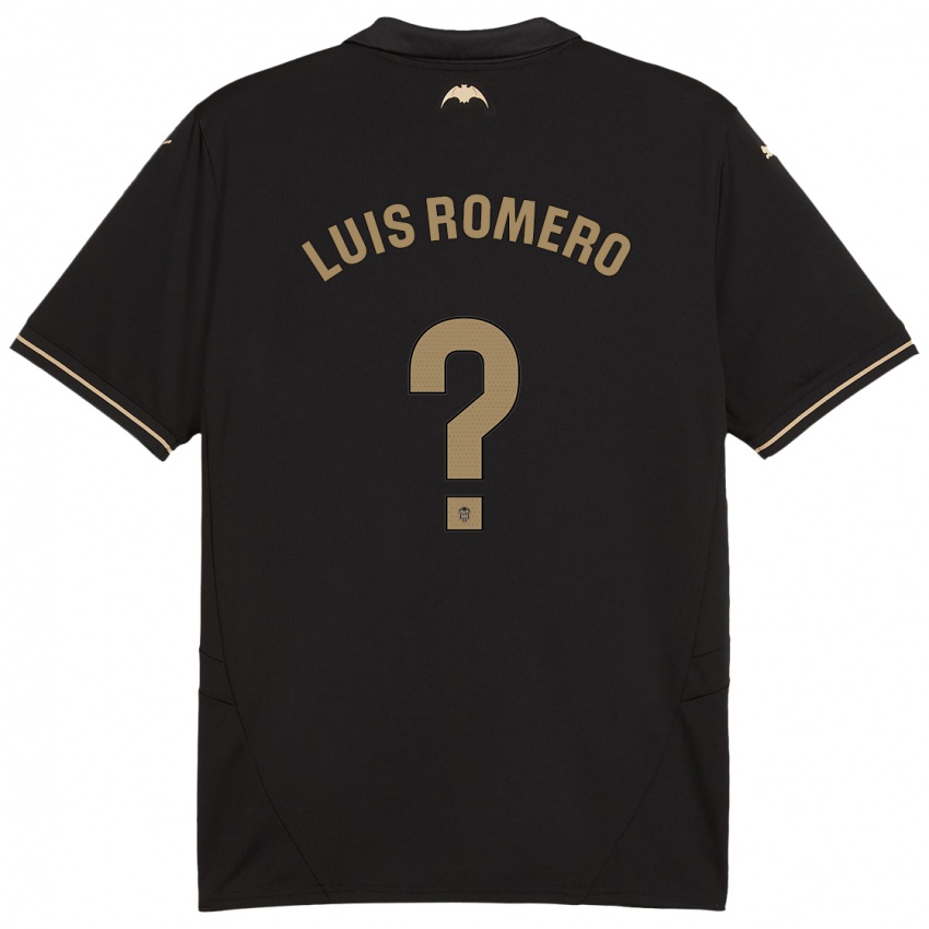 Enfant Maillot Luis Romero #0 Noir Tenues Extérieur 2024/25 T-Shirt Belgique