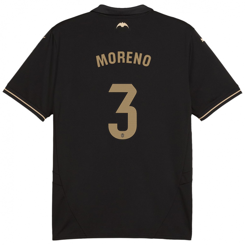 Kinderen Diego Moreno #3 Zwart Uitshirt Uittenue 2024/25 T-Shirt België