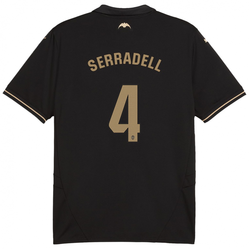 Enfant Maillot Álex Serradell #4 Noir Tenues Extérieur 2024/25 T-Shirt Belgique