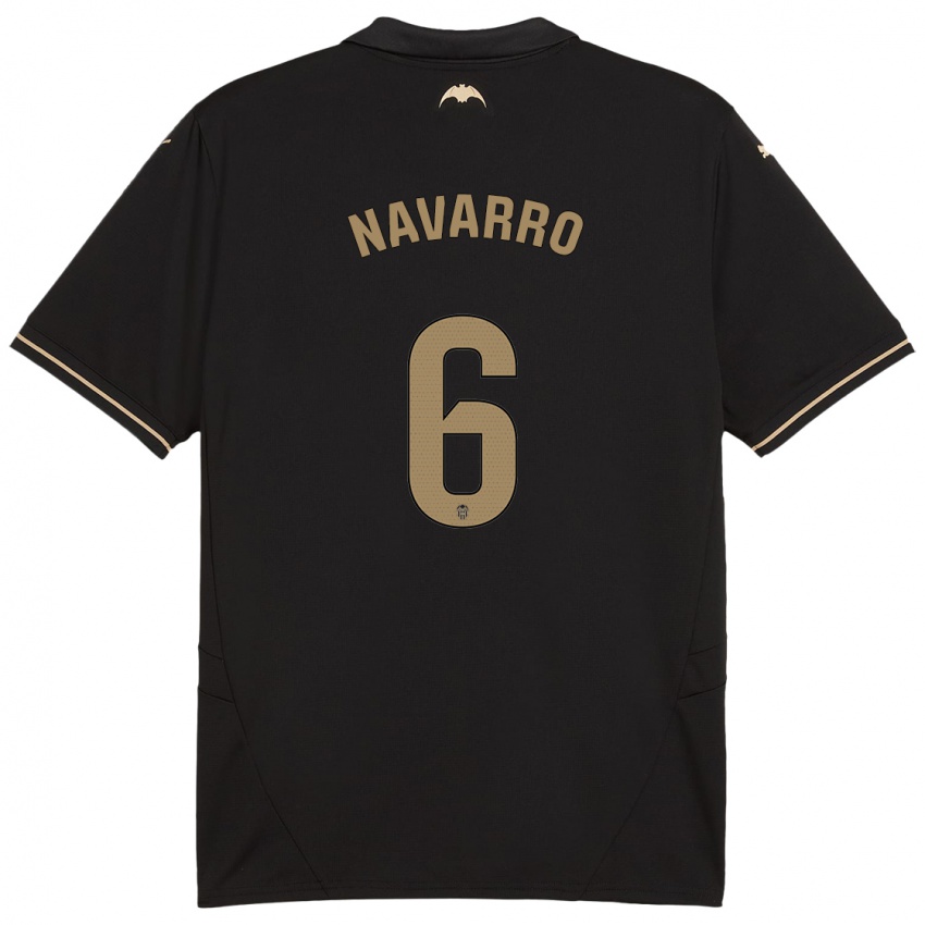 Kinderen Javi Navarro #6 Zwart Uitshirt Uittenue 2024/25 T-Shirt België