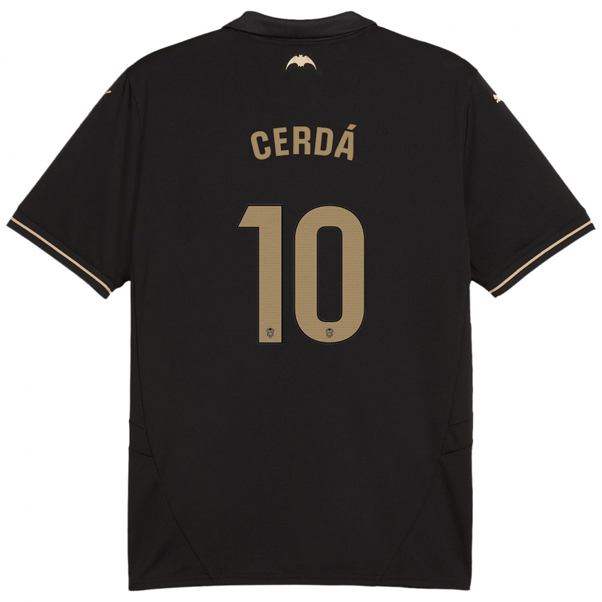 Enfant Maillot Alex Cerdá #10 Noir Tenues Extérieur 2024/25 T-Shirt Belgique