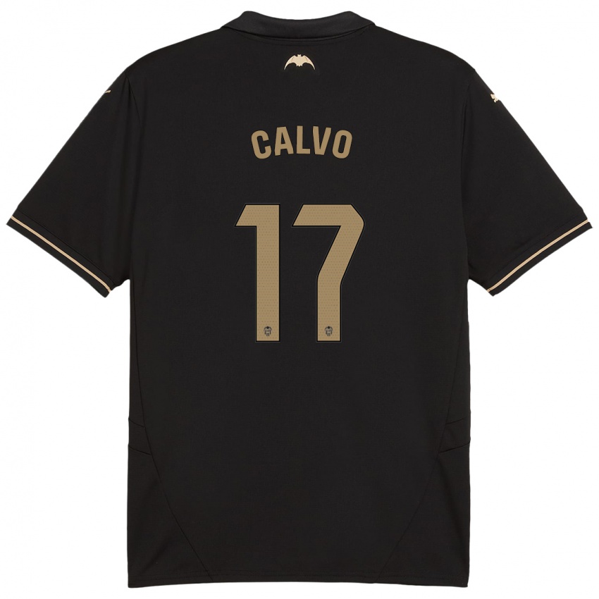 Enfant Maillot Borja Calvo #17 Noir Tenues Extérieur 2024/25 T-Shirt Belgique