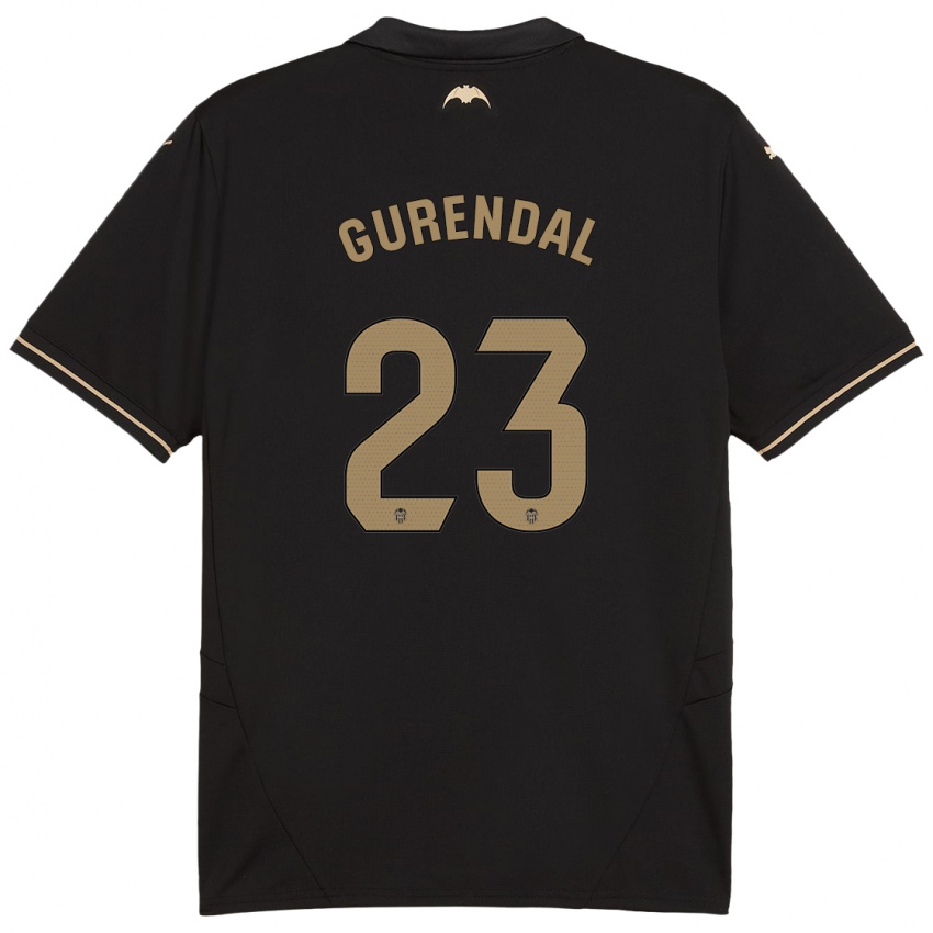 Enfant Maillot Alexander Gurendal #23 Noir Tenues Extérieur 2024/25 T-Shirt Belgique