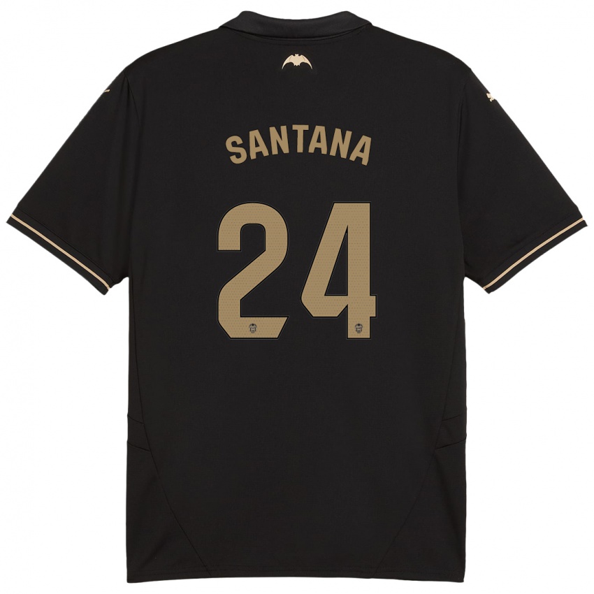 Enfant Maillot Ismael Santana #24 Noir Tenues Extérieur 2024/25 T-Shirt Belgique