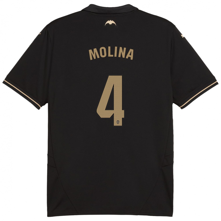 Enfant Maillot María Molina #4 Noir Tenues Extérieur 2024/25 T-Shirt Belgique